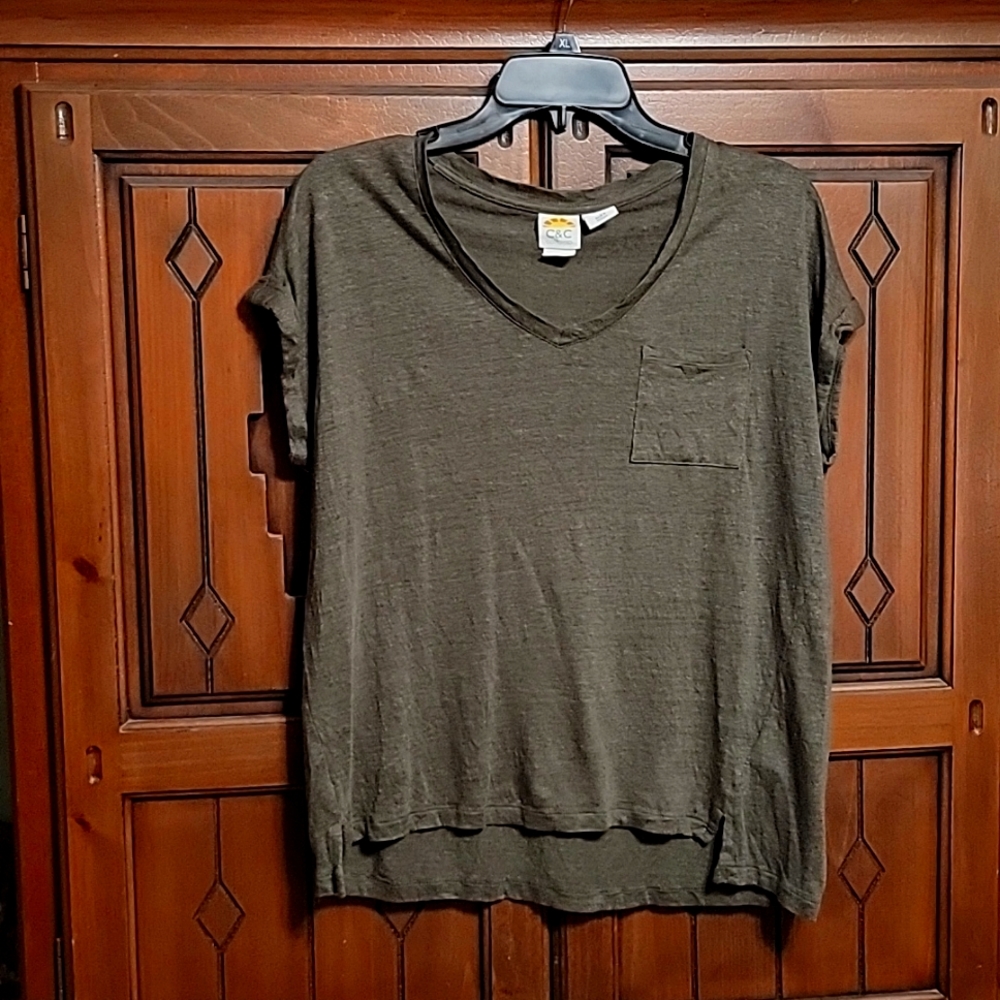 Womens tshirt, cuffed sleeves, med, C&C California